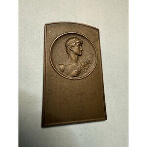 1922 Era German Award Plaque For A Sports Event Bronze Historic Piece Of Germany